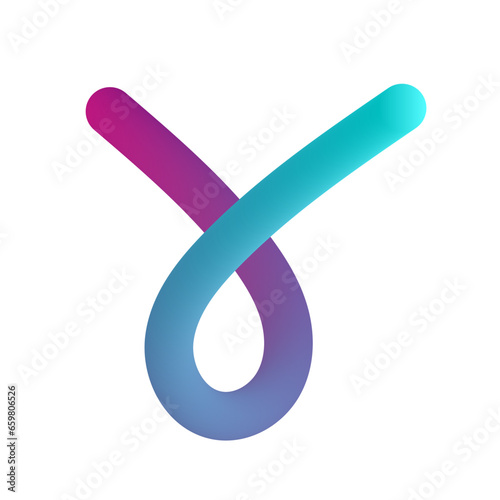 3D Gradient Squiggly Line Shape