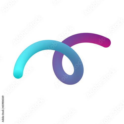 3D Gradient Squiggly Line Shape