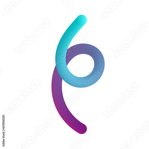 3D Gradient Squiggly Line Shape