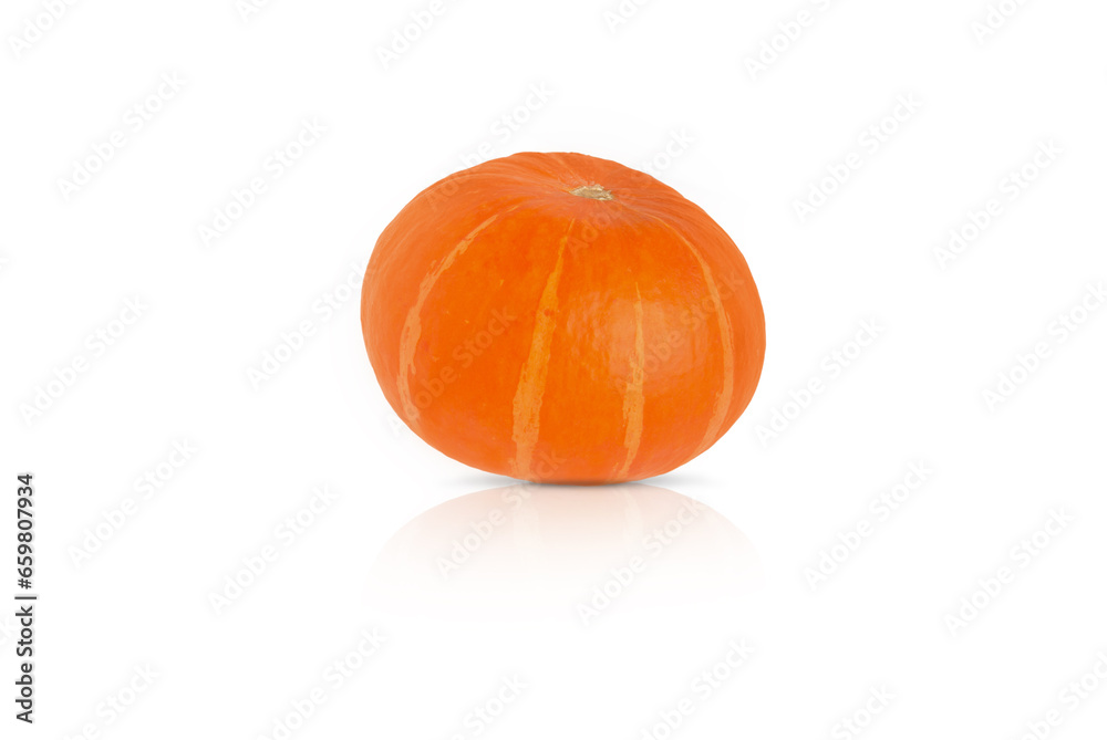 Isolated orange pumpkin on white background