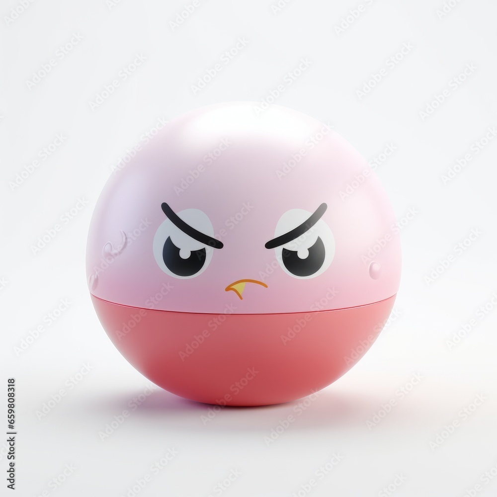 Angry emotion expression by emoji ball 3d sphere rendered. Pastel colors Angry emotion expression by emoji ball 3d sphere rendered. Pastel colors