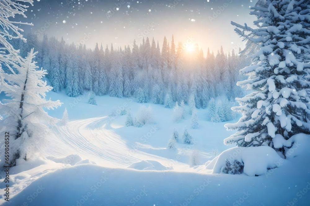 snow covered trees snow covered trees