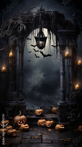 Illustration of a dark Halloween theme background