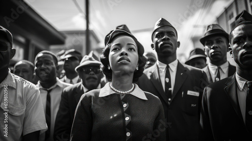 Black History month calling for civil rights for black people in America photo