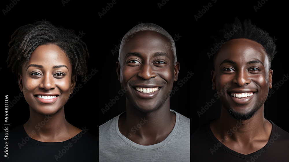 Collection four black people on a white background, black history month Collection four black people on a white background, black history month