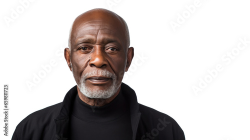 A black senior man in America, PNG File