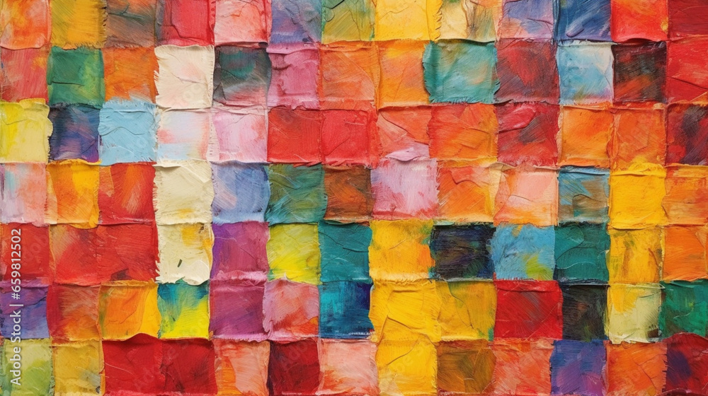 a painting made with many squares