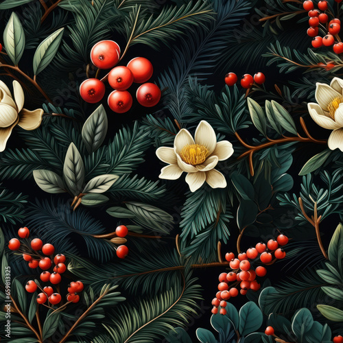 Christmas Seamless Pattern, Infinite Digital Paper, Generative AI