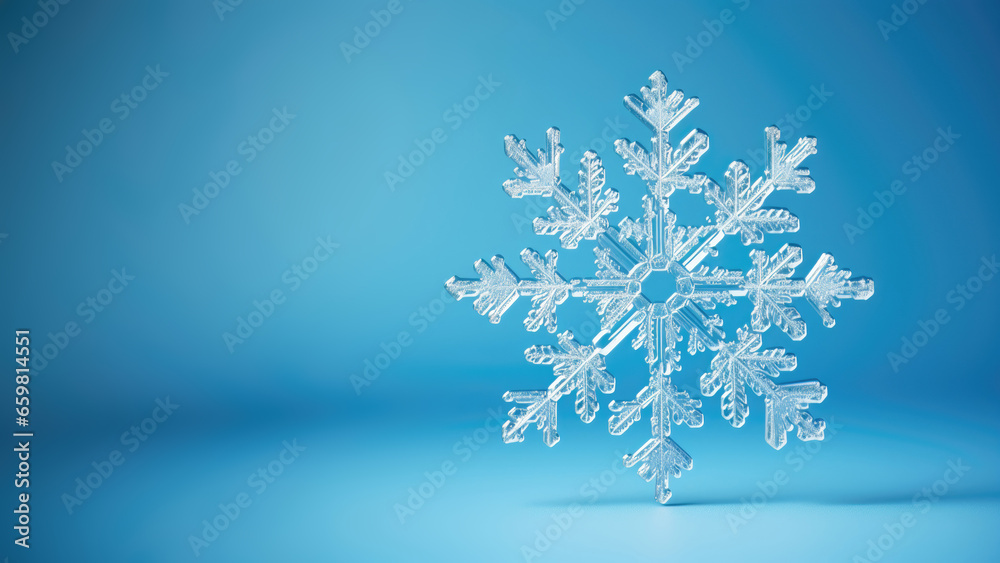 Symmetrical snowflake in blue studio Symmetrical snowflake in blue studio