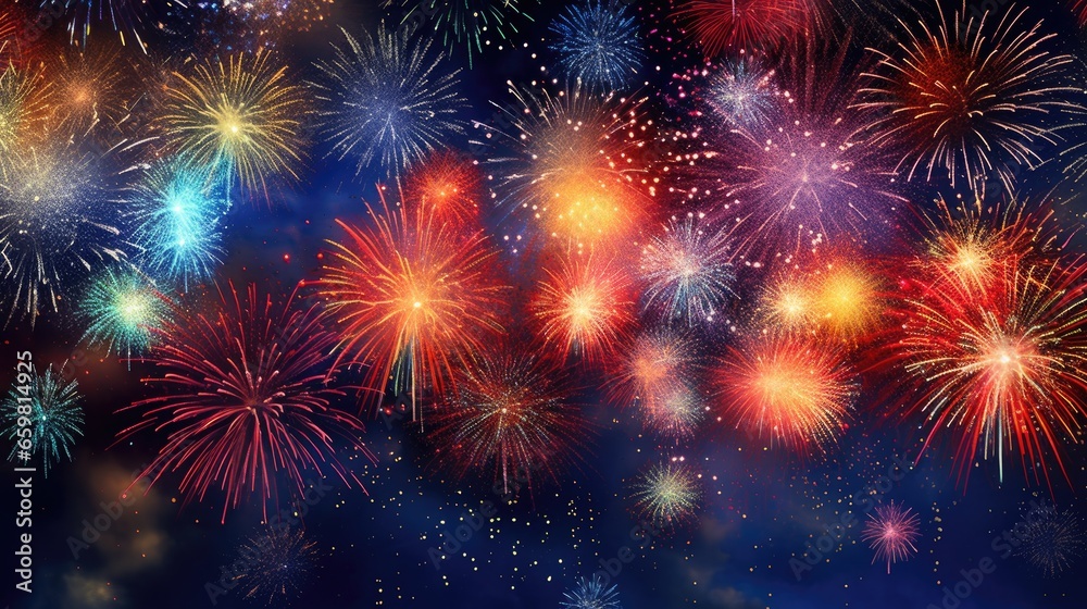 Naklejka premium Colorful fireworks