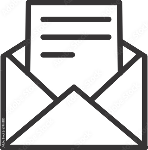 latter envelop image outline flat vector 