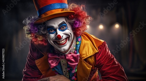 Portrait of Funny cheerful clown