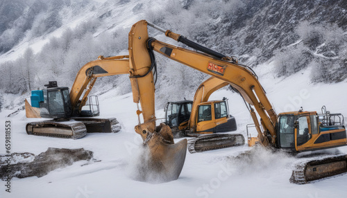 Winter Excavation in the Mountainous Terrain