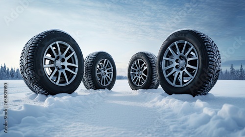 Wheels with winter tires snow and all difficult weather conditions