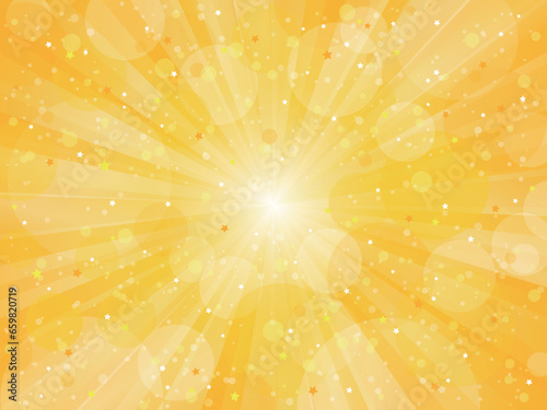 背景素材 星キラキラ注目背景 閃光 輝き 黄色 金色 爆発 プレゼント 勝利