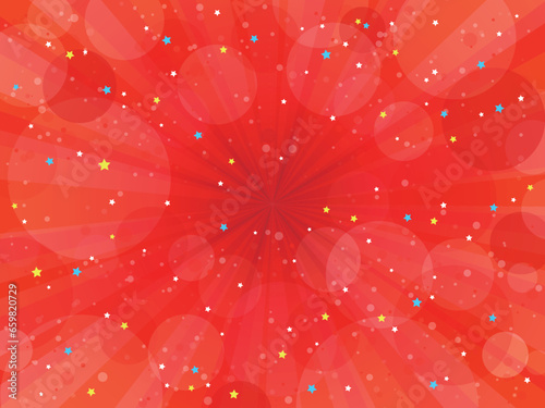 背景素材 星キラキラ注目背景 閃光 輝き 朱色 赤色 爆発 プレゼント 勝利