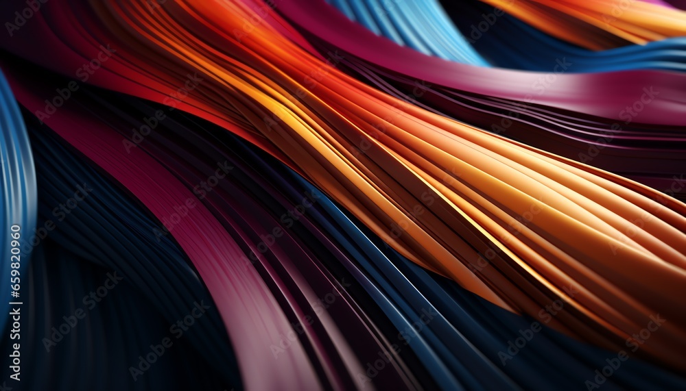 Wavy composition with interwoven threads, abstract background - obrazy, fototapety, plakaty 