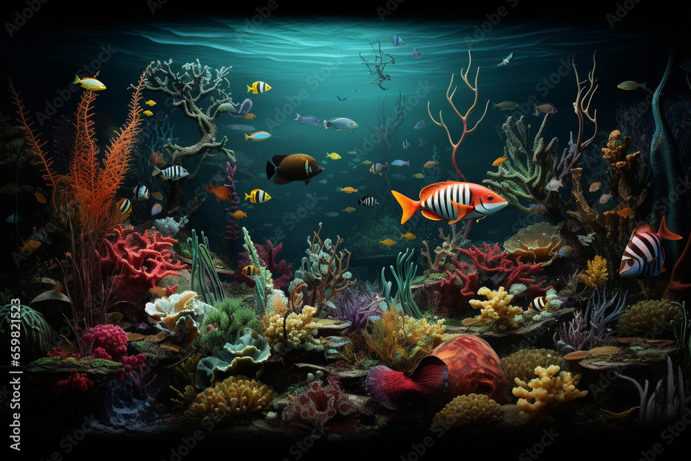 Fototapeta premium Sea life generative ai illustration