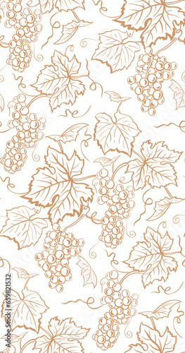 Grape pattern vine seamless texture