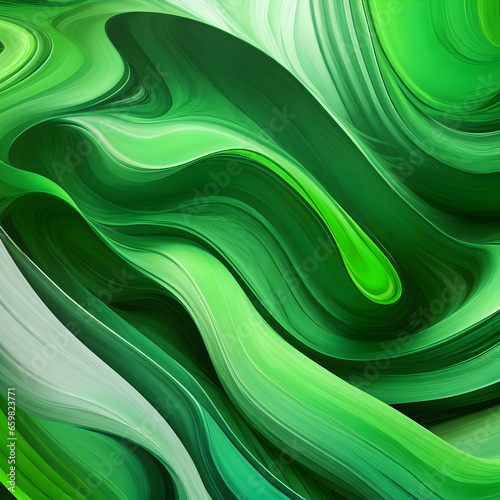 abstract colorful shapes and abstract colorful green wave