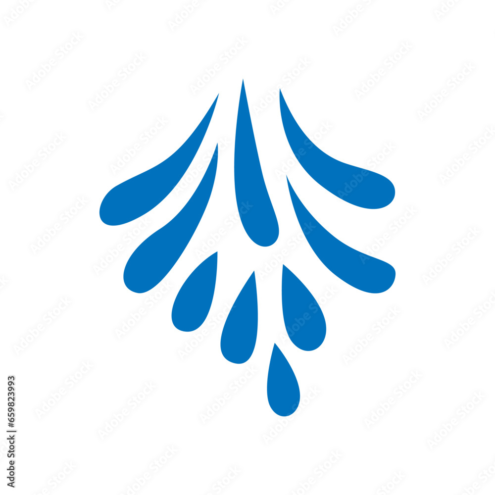 Obraz premium Water drops icon vector. Water illustration sign. Spray symbol. Ocean logo. Sea mark.