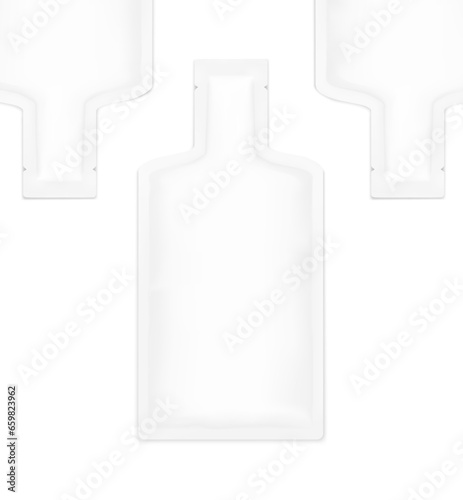 Gel sachet mockup. Vector illustration isolated on white background. Easy to use for food, medical, cosmetic and etc. EPS10.