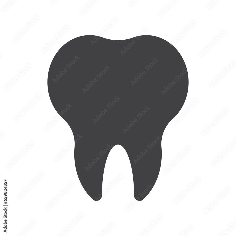 Tooth icon simple silhouette flat style vector illustration.