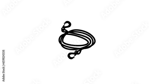 Tow Rope Emergency Steel, Tow Rope Emergency Steel , black isolated silhouette