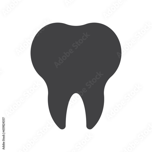 Tooth icon simple silhouette flat style vector illustration.