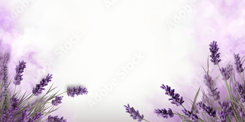 Purple lavender frame background with copy space inside 