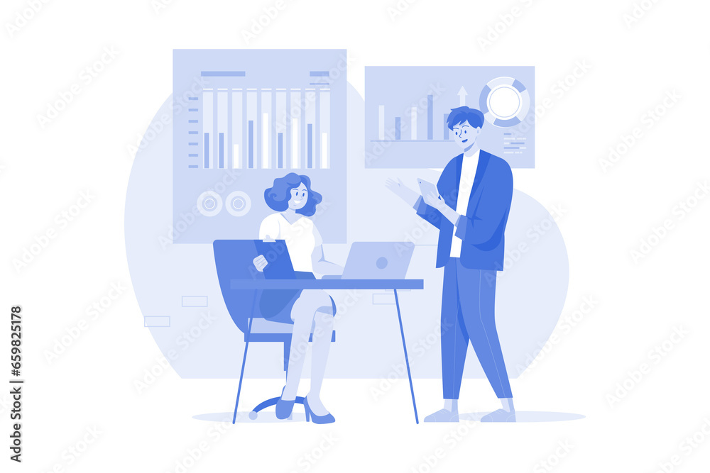 Business team managing task schedule Business team managing task schedule