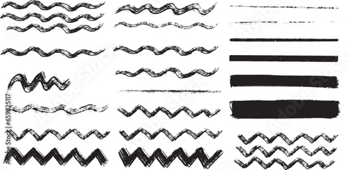 Set of texture strokes, str...