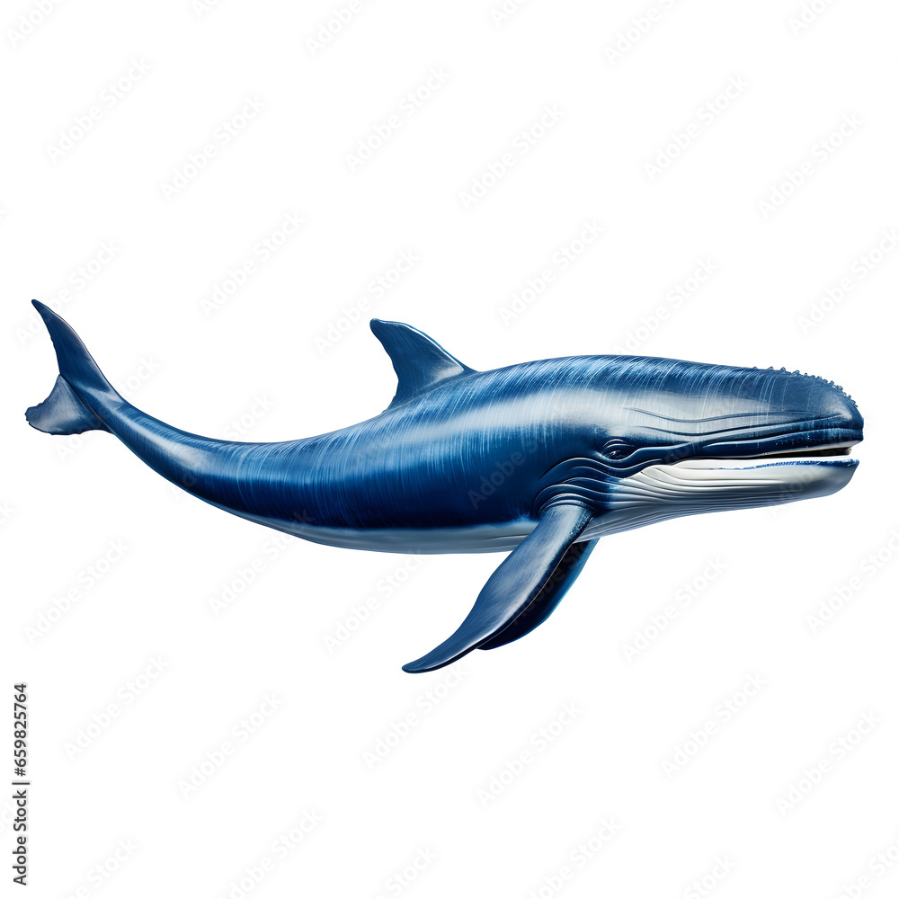 blue whale on transparent background cutout - Generative AI blue whale on transparent background cutout - Generative AI