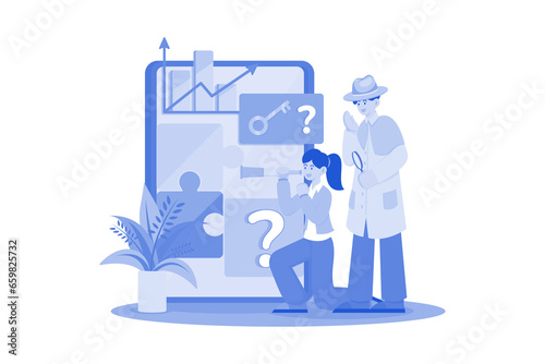Business team looks for a solution to solve the problem