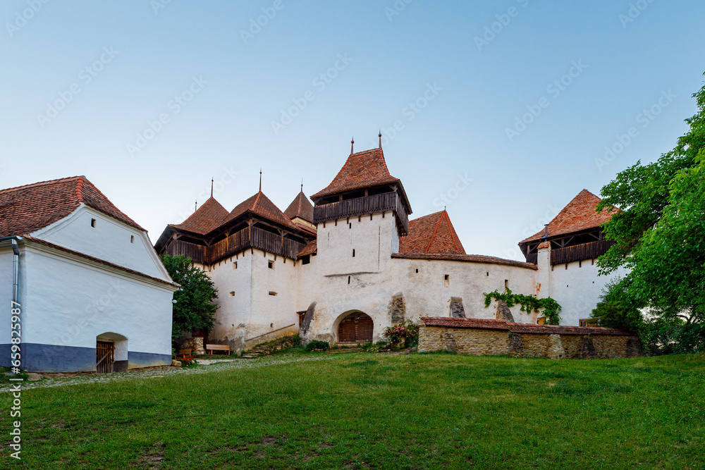 The fortified church of Viscri in Romania	