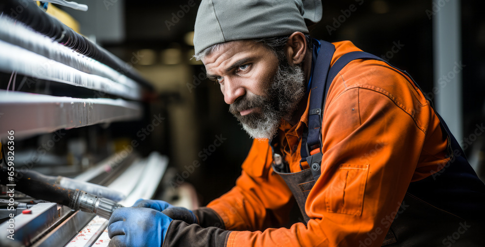 portrait of Computer-Controlled Machine Tool Operator, who Operate computer-controlled machines or robots to perform one or more machine functions on metal or plastic work pieces portrait of Computer-Controlled Machine Tool Operator, who Operate computer-controlled machines or robots to perform one or more machine functions on metal or plastic work pieces