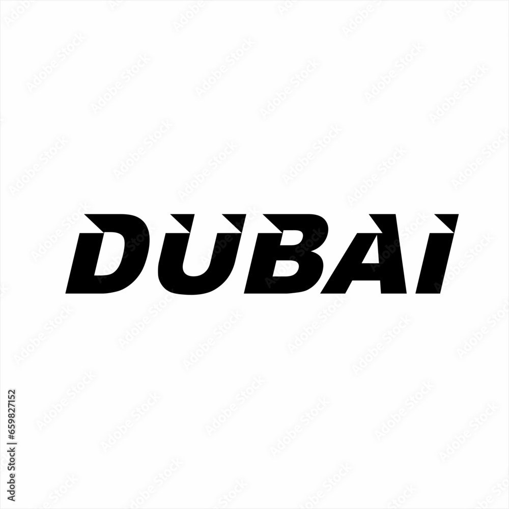 Modern simple Dubai word design. Modern simple Dubai word design.