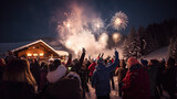 Firework Display at the Winter Fawn Resort Party