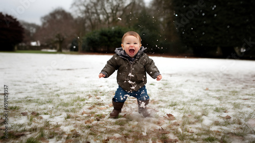 Happy Kid Having Winter Fun