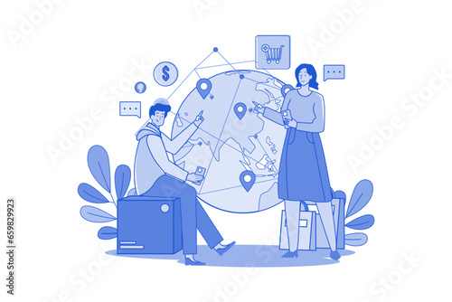 The concept of users around the world