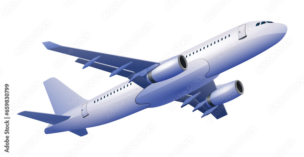 Airplane vector illustration. Aircraft isolated on white background