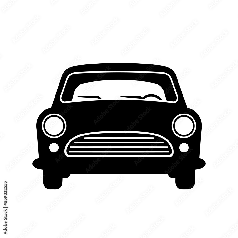 Retro car icon. Vintage car icon isolated on white background.