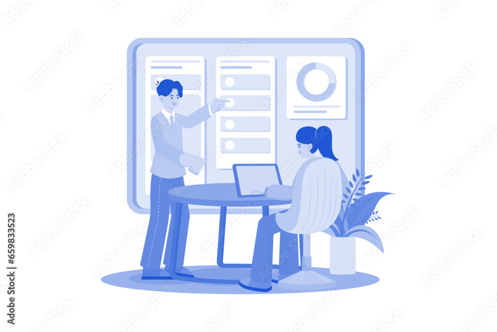 Business team managing task schedule Business team managing task schedule