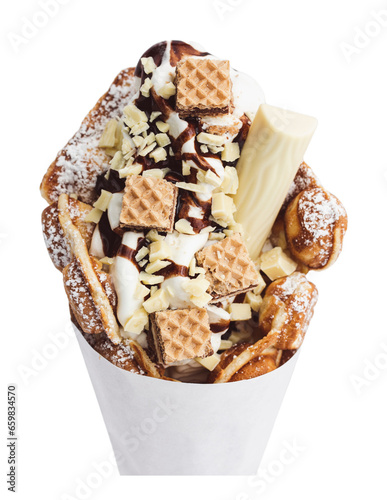 Bubblewaffle mit nussigen Zutaten