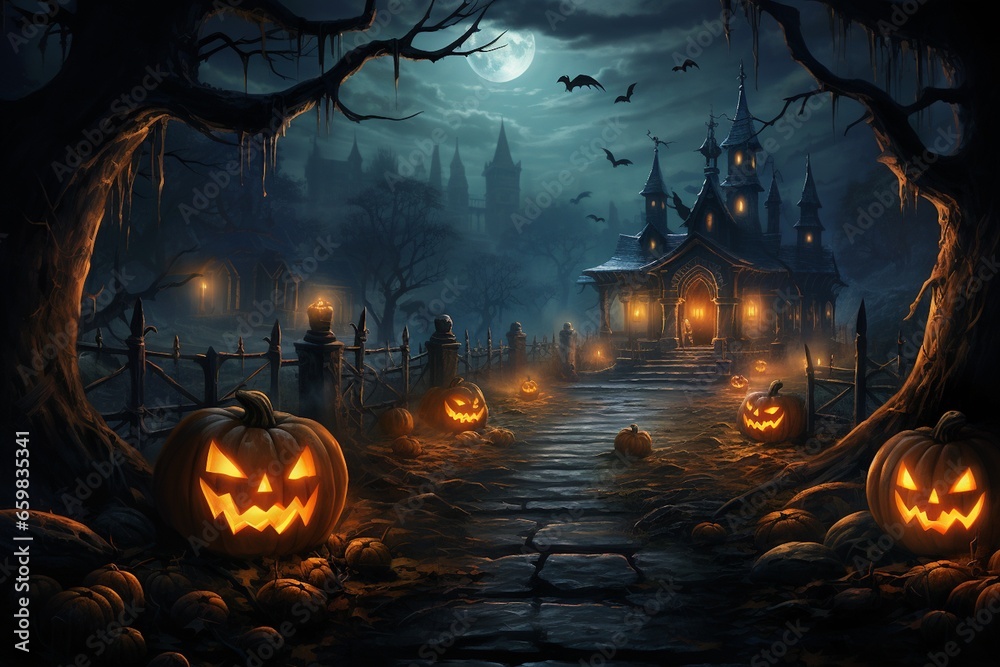 A Haunting Scene of Mystery and Excitement Created with Generative AI A Haunting Scene of Mystery and Excitement Created with Generative AI