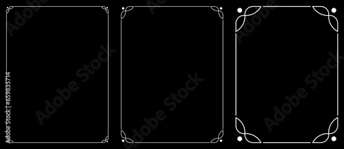 Vector blackboards border frame. Vintage invitation, certificate, business card, book cover, menu page. Can be used for laser cutting, printing. Black retro EPS vertical background in classical style