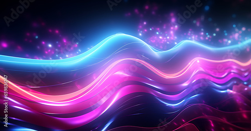 Electrifying neon lights background. Vivid hues of pink, blue, and green pulsate in a dynamic display, making it ideal for adding a futuristic or energetic vibe to your projects