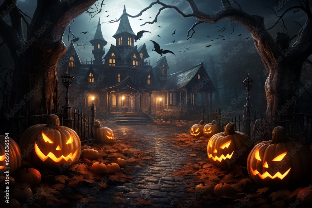 A Haunting Scene of Mystery and Excitement Created with Generative AI A Haunting Scene of Mystery and Excitement Created with Generative AI