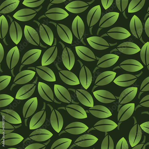 vector illustration of seamless pattern of leaves 