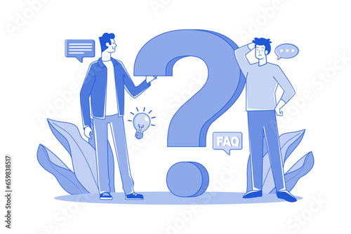 Two guys think about a question